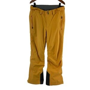 Columbia Omni-Tech Snow Pants Insulated Yellow XO0485 Zip Pockets Mens Medium